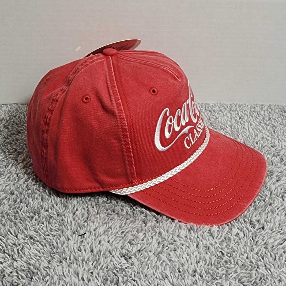 Coca Cola Classic Script Logo Red Snapback Rope Cap Hat Coke Adjustable NWT - Picture 4 of 10
